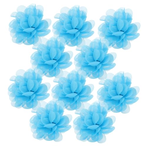 NUOBESTY 10st Haarschmuck Mit Blumen Lilie Lila Lose Blumen Zur Dekoration Sonnenblumen Künstliche Blumen Künstlicher Blumenkopf Aus Netzstoff Gefälschte Blumenköpfe 100d-chiffon Blue von NUOBESTY