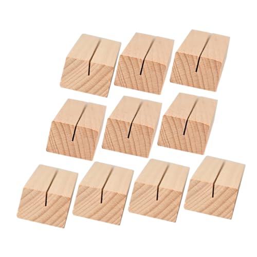 NUOBESTY 10st Kartenbasis Aus Holz Holzsockel Tischnamenhalter Notizhalter Aus Holz Basis Für Fotoclips Aus Holz Kartenständer Aus Holz Hochzeit Tischkarten Basis Bilderhalter Khaki von NUOBESTY