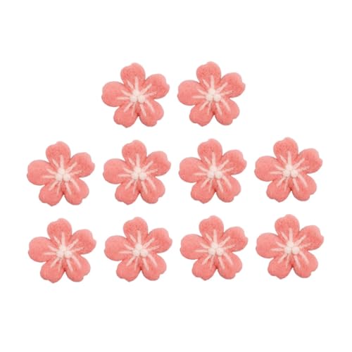 NUOBESTY 10st Kleidung Wolle Blumen Eukalyptus Diy-schmuck Anlage Reize Aufkleber Hortensie Fleece-material Seide Poms Haarband Zubehör Weiß Gel Bausatz Hut Zubehör Rosa Wollfilz von NUOBESTY