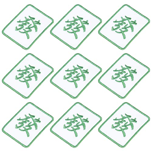 NUOBESTY 10st Koffer-patch- Mahjong-applikation Alphabet-patch Nähen Bestickt Mantelflicken Gestickte Aufnäher Gestickte Mahjong-aufnäher Aufnäher Für Rucksäcke Hutflecken Stoff Green von NUOBESTY