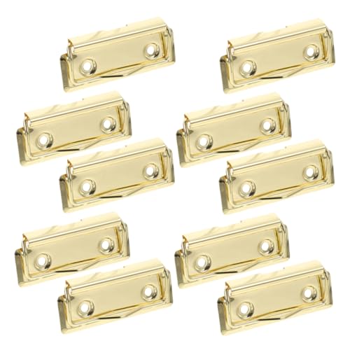 NUOBESTY 10st Zubehör Für Plattenklemmen Büroklammern Multifunktionale Klemmbrett-clips Clip Für Bretter Clips Für Schul-klemmbretter Dateiclips Schreiben Golden Aluminiumlegierung von NUOBESTY