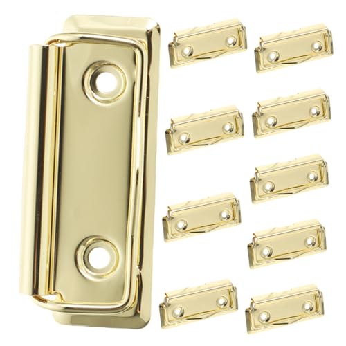 NUOBESTY 10st Zubehör Für Plattenklemmen Feilenklammern Aus Metall Clip Für Bretter Klemmbretter Aus Metall Klemmbrettklammern Aus Metall Büroklammern Datei-clip Golden Aluminiumlegierung von NUOBESTY