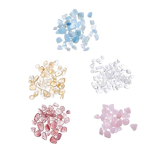 NUOBESTY 110St perforierter Kies Edelstein Kristalle und Steine Mineral Reize Charme natursteinperlen schmucksteine the gems schmuck machen gemuse Perlen aus Naturstein Halskette Perlen von NUOBESTY