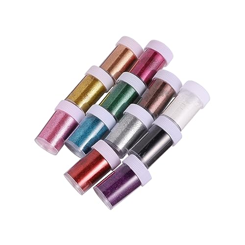 NUOBESTY 12 Stück Glitzerflasche Glitzerperlenpulver Nagel Pailletten Kosmetischer Glitzer Für Das Gesicht Nagellack Aufkleber Nagelglitzerflocken Nagel Kits Glitzer von NUOBESTY