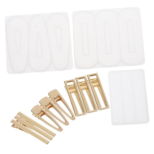 NUOBESTY 12 Stück Haarnadel-Formenset selber machen silberne Accessoires Formenbausatz -Clip DIY-Haarspangen-Set Silikonformen für Haarspangen kopfschmuck Silikonform für Haarspangen von NUOBESTY