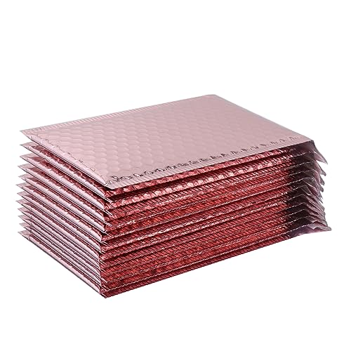 NUOBESTY 12 Stück Roségoldene Luftpolstertaschen Gepolsterte Umschläge Gepolsterte Kraftpapier Versandtaschen Kraft Umschläge Luftpolsterumschläge Kraft Luftpolstertaschen Weihnachts von NUOBESTY