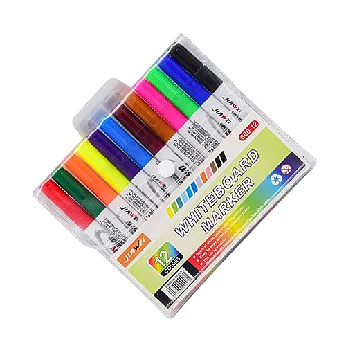 NUOBESTY 12 Stück Wasserschwimmender Stift Whiteboard Schreibmarker Whiteboard Marker Whiteboard Dual Tip Pinselstift Schulmarkierungsstifte Schulmarkierungsstifte Whiteboard von NUOBESTY