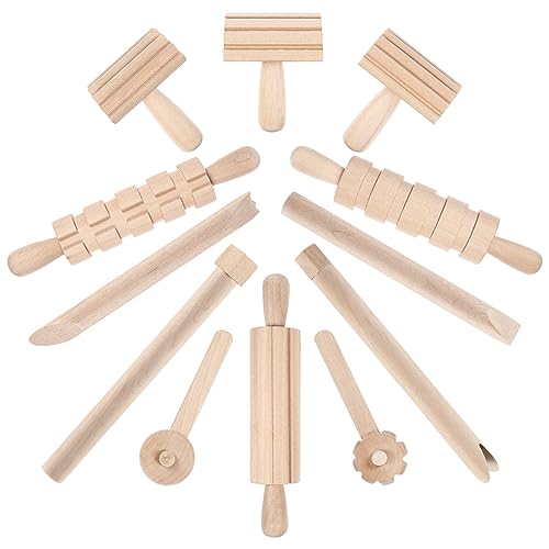 NUOBESTY 12 Teiliges Holzwerkzeug Set Für Knete Und Ton DIY Modellierwerkzeuge Für Kreatives Basteln Mit Knetmasse Und Plastilin Ideal Für Kreative Projekte Und Pädagogisches von NUOBESTY