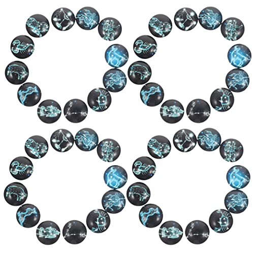 NUOBESTY 120 Stück Sternbild Edelstein Patch Edelsteine Schmuck Sternbild Muster Glas Cabochons Glaskuppelfliesen DIY Cabochons Sternbild Glas Cabochons Sternzeichen Glas Cabochons von NUOBESTY