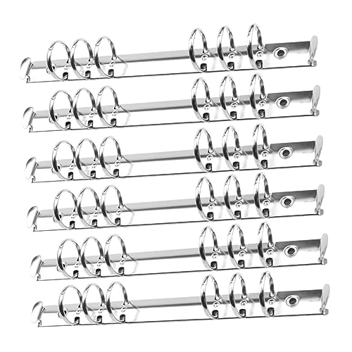 NUOBESTY 12St Aktenordner Bindemittel Buchbinderringe A5 klarer Ordner DIY Bindering A5-Ringbuch Ringbuchmechanismus Befestigungselemente Schreibwaren Binder Loseblatt Ordner Ordner Silver von NUOBESTY