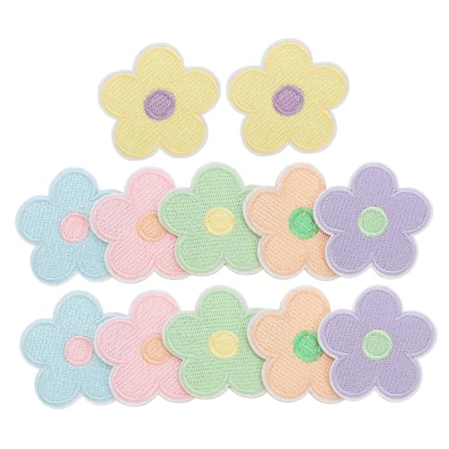 NUOBESTY 12St Aufnäher mit Blumenstickerei Abzeichen annähen Flicken für Kleidung Flicken für Bekleidung Hut-Patch schuhreparatur stickrahmen Stoffaufnäher gestickte Aufnäher Polyester von NUOBESTY