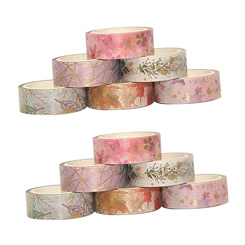 NUOBESTY 12St Bedrucktes Washi Tape Automobilgeschenke dekoratives Washi-Klebeband Planerband selbstklebendes Washi-Tape Streifenband selber machen strukturiertes Papier schmücken Aufkleber von NUOBESTY