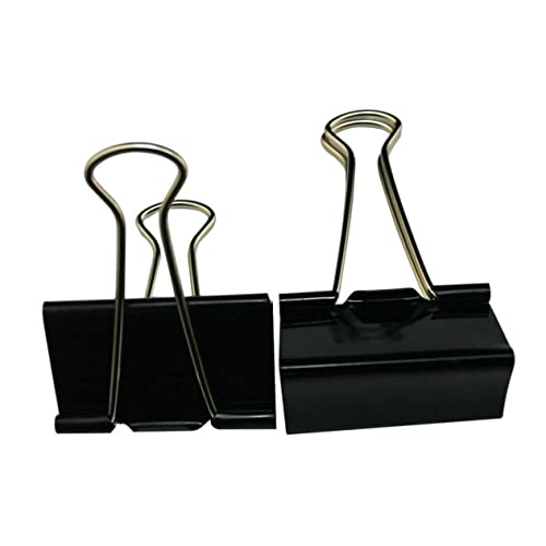 NUOBESTY 12St Binderclip office accessories büroartikel bürozubehör ordnee dokumentenmappe cartape Clips für Finanzordner Bürobedarf Schreibwaren Büroklammern aus schwarzem Metall Black von NUOBESTY