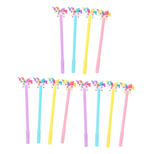 NUOBESTY 12St Einhorn Gelstift Schreibstifte für Studenten Gelstift für Kinder Einhornstifte Kugelschreiber mit Cartoon-Form Schreibstift für Kinder Zeichenstifte Kinderstift Plastik von NUOBESTY