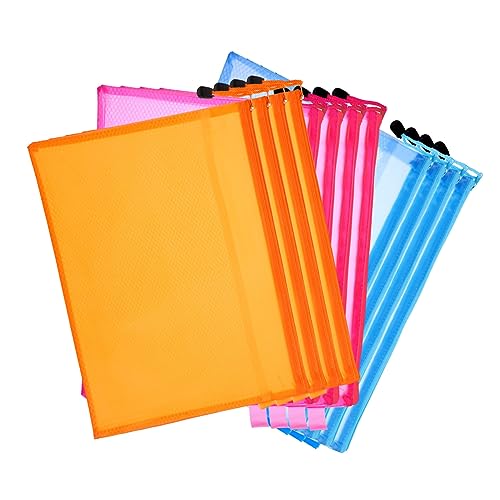 NUOBESTY 12St Papiertüte mit Reißverschluss transparenter Kulturbeutel zip-Dateiordner aufbewahrungssack storage pockets Reißverschluss-Datei-Organizer sichtbare Reißverschlusstaschen pvs von NUOBESTY