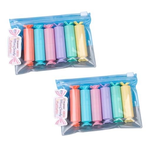 NUOBESTY 12St Textmarker bunte Highlighter Marker mit Meißelspitze Dekor schreibkladde stempelstifte für kinder schnell trocknende Highlighter tragbare fluoreszierende Stifte Plastik von NUOBESTY