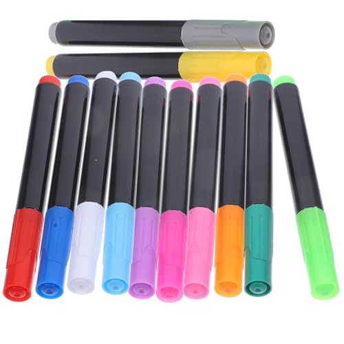 NUOBESTY 12St schreibkladde erasable pen radierbare stifte Schreibwaren gelschreiber radierbar Tafeln Textmarker Stifte Whiteboard-Marker Planke Zeichenstift Neon-Trockenlöschmarker Plastik von NUOBESTY