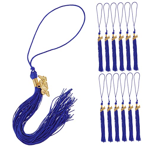 NUOBESTY 12st Graduierungskappe Quasten Meister Hut Quastengirlande Abschlussquasten 2024 Abschlusskappen-quaste Grad Cap Stirnbandeinsatz Für Die Abschlussfeier Blue Polyester von NUOBESTY