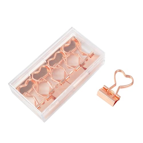 NUOBESTY 12st Notizen Brief Büroklammer Büroklammern Herzförmiger Clip Roségoldener Clip Rose Gold von NUOBESTY