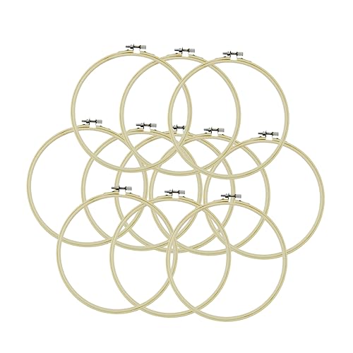 NUOBESTY 12st Stickring Selber Machen Stickkreis Nährahmen Stickrahmen Handwerk Kleiner Stickrahmen Praktischer Nähring Quiltreifen Dekorationswerkzeuge Mini-stickrahmen Hölzern von NUOBESTY