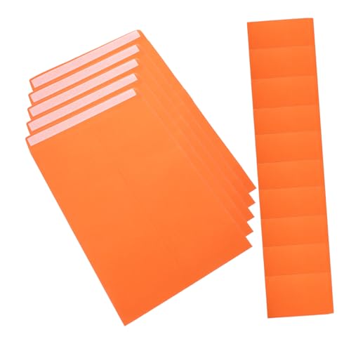 NUOBESTY 15 Stück Umschlag Verpackungsbeutel Aufbewahrungsbeutel Umschläge Aktentaschen Versandtasche Papier Orange von NUOBESTY