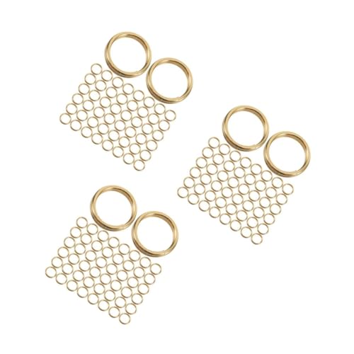 NUOBESTY 150 Stk Schmuckzubehör Schlüsselanhänger für Schmuck kleine doppelte offene Biegeringe Ringverbinder für DIY-Bastelarbeiten Mini-Schlüsselanhänger runde Biegeringe Metall Golden von NUOBESTY