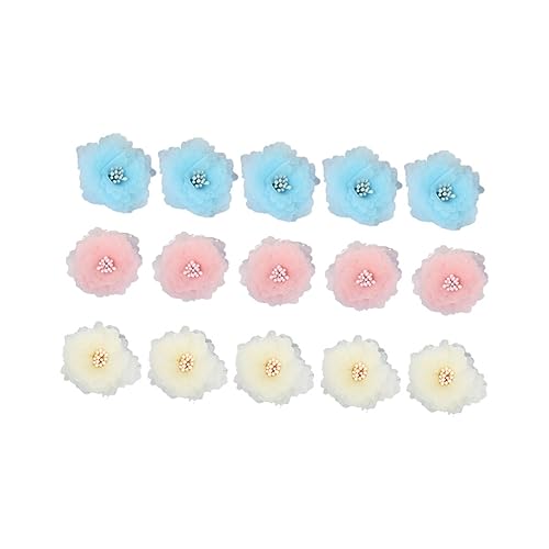 NUOBESTY 15St Blumenzubehör aus Stoff selber machen Kleidung DIY Chiffon Stoff Stirnband stoffblumen Kleidungsblumen DIY für Kleidung Kleiderdekoration von NUOBESTY