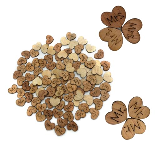 NUOBESTY 15mm Holzknöpfe Mr Mrs Mit Liebe Beschriftet Umweltfreundliche Handgefertigte Holzknöpfe Für Nähen Scrapbooking Und Bekleidungsprojekte von NUOBESTY