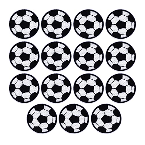 NUOBESTY 15st Fußball-aufkleber Nähen Fußball- Gehäkelt Bestickt Fußball-patch Stickereiflecken Bausätze Gestickte Aufnäher Mit Blumen Stickereiflicken Für Kleidung Fußball-kits Stoff von NUOBESTY