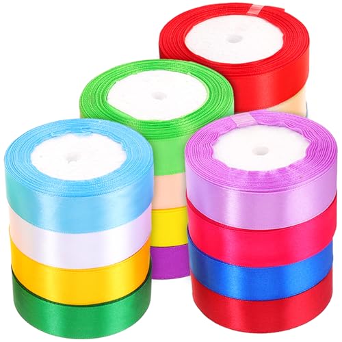 NUOBESTY Geschenkfolie 16 Rollen 25cm Band Verpackung Weißes Band Bänder Zum Verpacken Bulk-band Besticktes Band Wohnraumdeko Bastelmaterial Partygebrauchsband Geschenkband Selber Machen Polyester von NUOBESTY