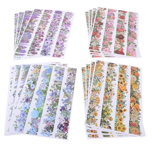 NUOBESTY 16st Klebeband Sammelalbum Aufkleber Dekorative Bänder Altes Papierband Selbstklebende Bänder Diy Washi Tape Basteln Partyzubehör Dünne Washi-tapes Geschenkbänder Klebebänder Pvc von NUOBESTY