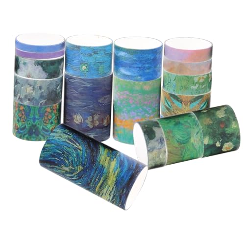 NUOBESTY 18 Rollen Van Gogh Ölgemäldeband scrapbbok multifunktionales klebeband Scrapbooking-Klebeband Kunsthandwerk Klebeband Dekor aufkleber zum beschriften DIY-Bänder Bastelband Papier von NUOBESTY