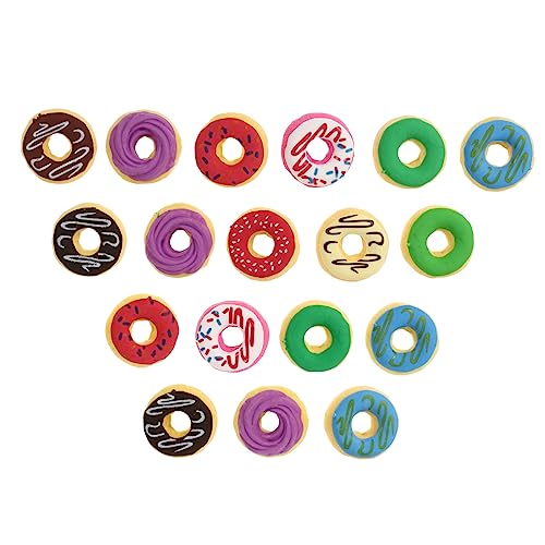 NUOBESTY 18 Stk Donut Radiergummi Radiergummis Neuheit Mini Fase Entzückender Donuts Radiergummi 3d-radierer Krapfen Dekorativer Dessert-radiergummi Dekorativer Radiergummi von NUOBESTY