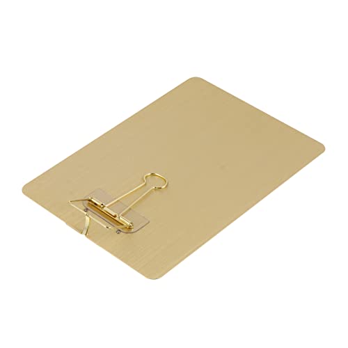 NUOBESTY 1Stk A5 Notiz schiene Zwischenablage Ordner Planke Kabine Jumbo Draht steht clipboard Schreibbrett mit schulsachen a5 büroklammer Klemmbrett für A5-Papier Golden von NUOBESTY