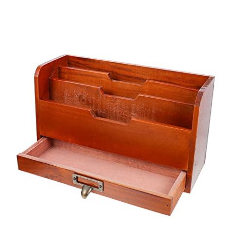 NUOBESTY 1Stk Desktop- Schreibtisch-Organizer für Bauernhäuser Desktop-Mail-Organizer Schreibtisch Schubladenbox schreibtischschublade kassenrollen Kleinigkeiten Halter Holz von NUOBESTY