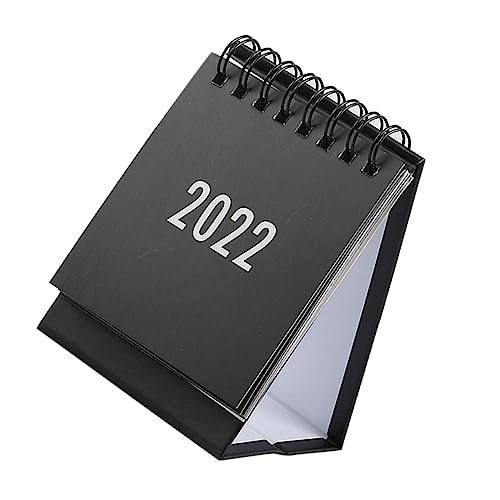 NUOBESTY 1Stk Tischkalender 2022 Mini-Standkalender die Büroeinrichtung Terminerinnerungskalender Dekor büro kalender schreibtisch organiser Notizblock-Kalender Kalender aus Papier Black von NUOBESTY