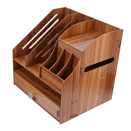 NUOBESTY 1Stk aus Holz rustikaler Schreibtisch-Organizer Schreibtisch für Büro Schreibtisch Schubladenbox schreibtischschublade DIY Bürobedarf Schreibtischbehälter aus Holz von NUOBESTY