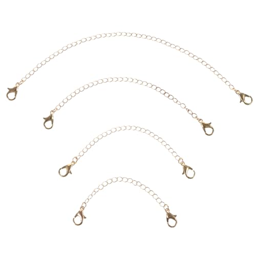 NUOBESTY 1set Kettenverlängerung Diy Schmuck Anhänger Für Die Schmuckherstellung Kit Zur Schmuckherstellung Bausätze Halskette Entwirrer Halskettenketten Goldkette Schmuckteile Kupfer 4pcs von NUOBESTY