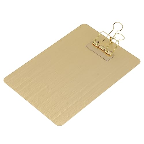 NUOBESTY 1stk A5 Notiz Schiene Notizblöcke Für Kinder Pflegeklemmbrett A5 Klemmbrett Datei-cover-ordner-zwischenablage Schreibpapierschiene Klemmbretthalter Klemmbrett Für A5-papier Golden von NUOBESTY