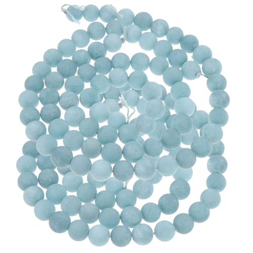 NUOBESTY 2 Aquamarinperlen Perlen aus Naturstein Kit zur Herstellung von Perlenarmbändern Bausätze wheinatsgeschenke gemstone beads raumdeko lose Perlen für Schmuck DIY Girlande Steinperle von NUOBESTY