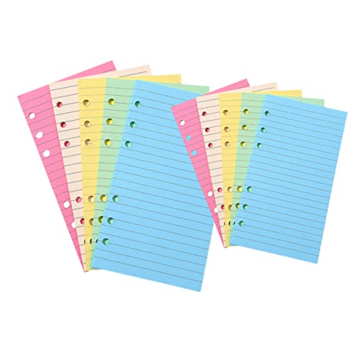 NUOBESTY 2 Notizbuchseiten praktisches Notizpapier Ordnertrenner Kleine Notizblock-Taschengröße Notizblöcke Bindemittel Füllstoff A5-Papier Notizblock-Nachfüllungen Füllpapier Colorful von NUOBESTY