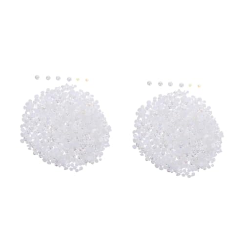 NUOBESTY 2 Packungen Diamant Aus Perlenharz Strass Flatback Strasssteine ​​zum Basteln Nail Strass-kit Perlen Und Strasssteine ​​mit Flacher Rückseite Halbperlen Und Harz-strasssteine Weiß von NUOBESTY