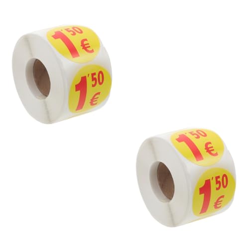 NUOBESTY 2 Rollen Aufkleber Marker Etiketten Kreative Schilder Etiketten Papier Bunte Etiketten Selbstklebende Etiketten Runde Etiketten Runde Preisschilder Marktaufkleber von NUOBESTY