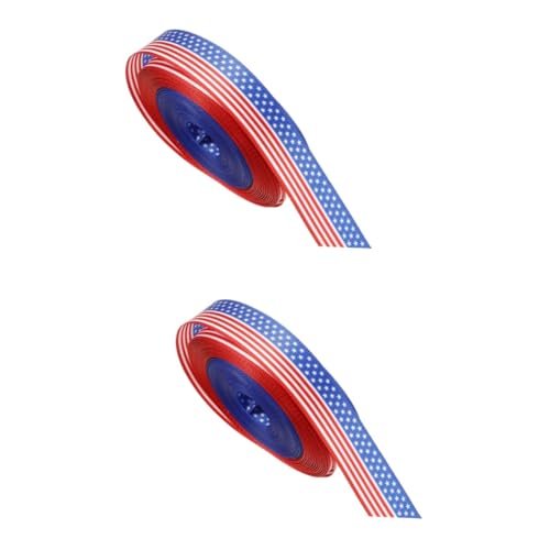 NUOBESTY 2 Rollen Band Zum Unabhängigkeitstag Band Für Die Dekoration Zum Unabhängigkeitstag Bastelbänder Zum Einwickeln Musterbänder Band Für Band-hintergrund Geschenkband Stoff von NUOBESTY