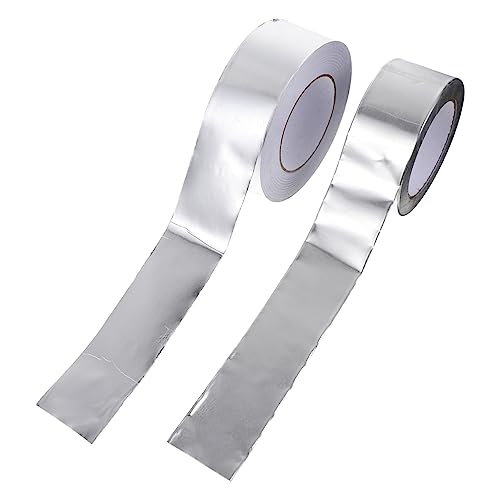 NUOBESTY 2 Rollen Folienband Band Für Diy Klebeband Alufolie Schwere Ausführung Silberband Thermoband Wasserdichtes Band Aluminiumfolie Küchenband Gefrierband Klebeband Aus Aluminium von NUOBESTY