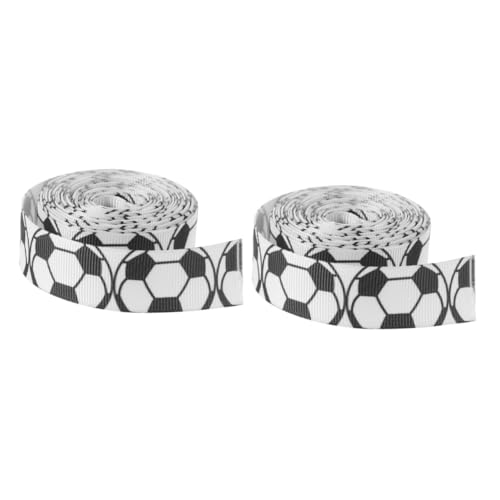 NUOBESTY 2 Rollen Fußballbanddekoration glitzerndes Wickelband Sackleinenband Stolz Eisstockschießen Stift geschenkband geschenkeband Party-Geschenkbänder dekoratives Verpackungsband Stoff von NUOBESTY