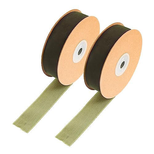 NUOBESTY 2 Rollen Geschenkbänder Dekoration Nahtbindeband Bausatz Geschenkband zum Binden Sackleinen ribbon bandfeile schnürrsenkel satschüsseln Valentinsband DIY-Bänder Nylon Dark Green von NUOBESTY