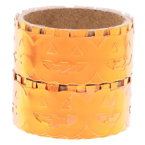 NUOBESTY 2 Rollen Halloween-Kürbis-Haustierband Halloween-Band fallen geschenkband halloween halloween-dekoration Geschenkverpackungsband Halloween-Feiertags-Plastikband das Haustier Orange von NUOBESTY