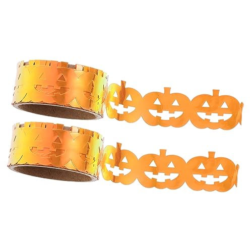 NUOBESTY 2 Rollen Halloween-Kürbis-Haustierband Schleife zartes Klebeband Tür geschenkband halloween halloween-dekoration Halloween-Themenband Halloween-Feiertags-Plastikband das Haustier von NUOBESTY