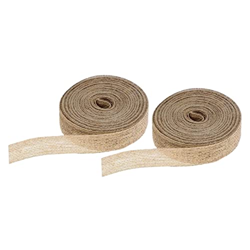 NUOBESTY 2 Rollen Schnur-Gurtband-Dekoration Band zum Verpacken Sackleinen-Netz Linealband Hochzeit seidenband ribbon Geschenkband selber machen kreative Bänder natürliche Jute Light Brown von NUOBESTY